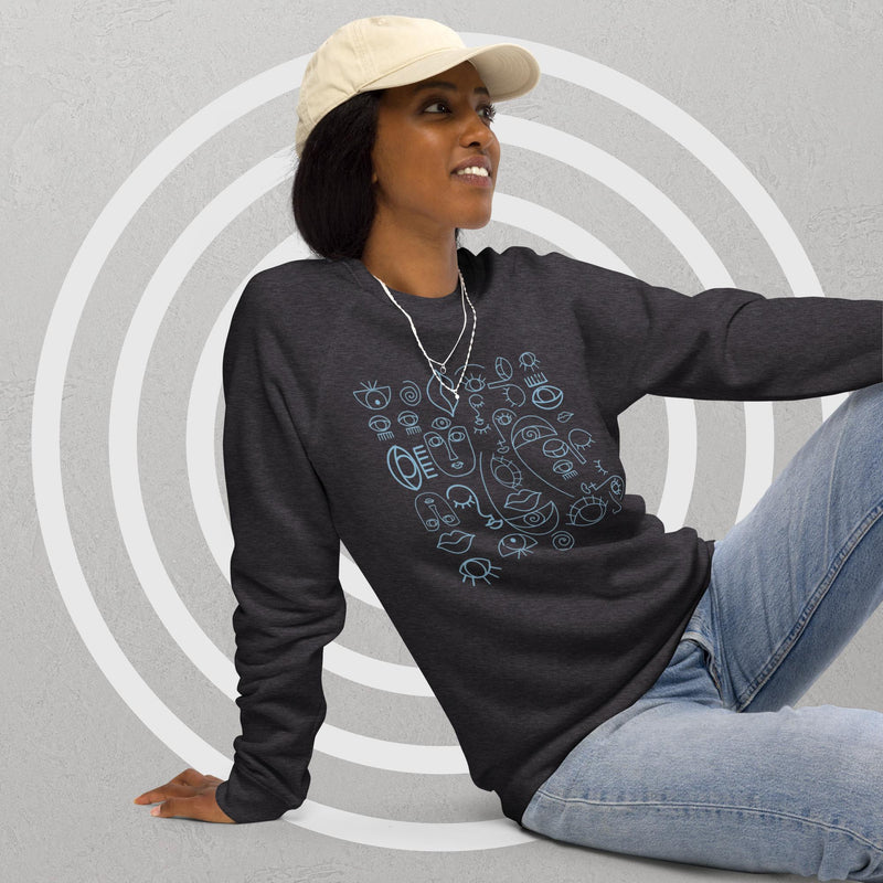 Unisex organic raglan sweatshirt