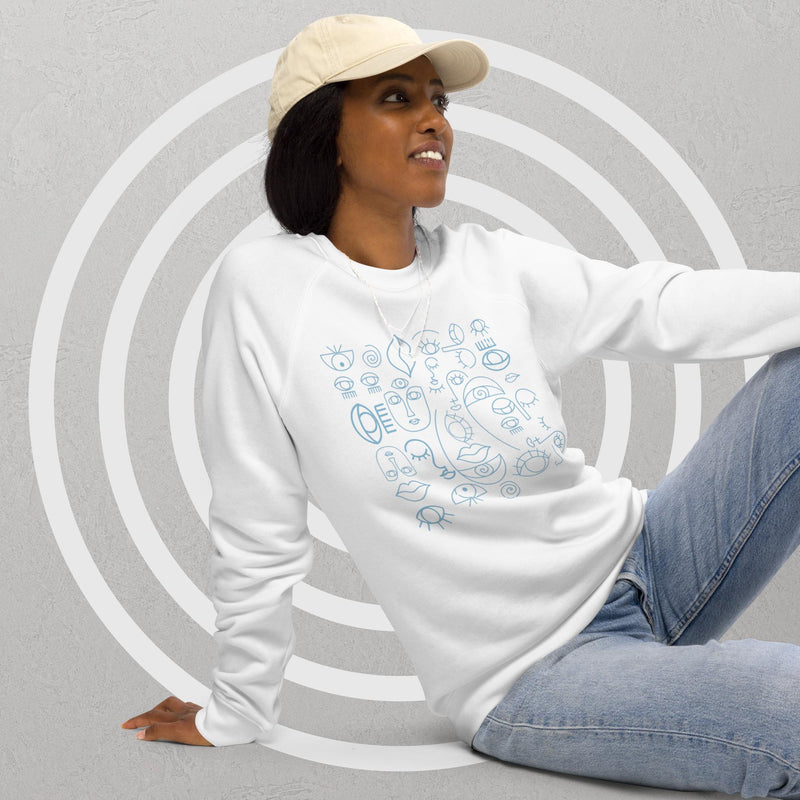 Unisex organic raglan sweatshirt