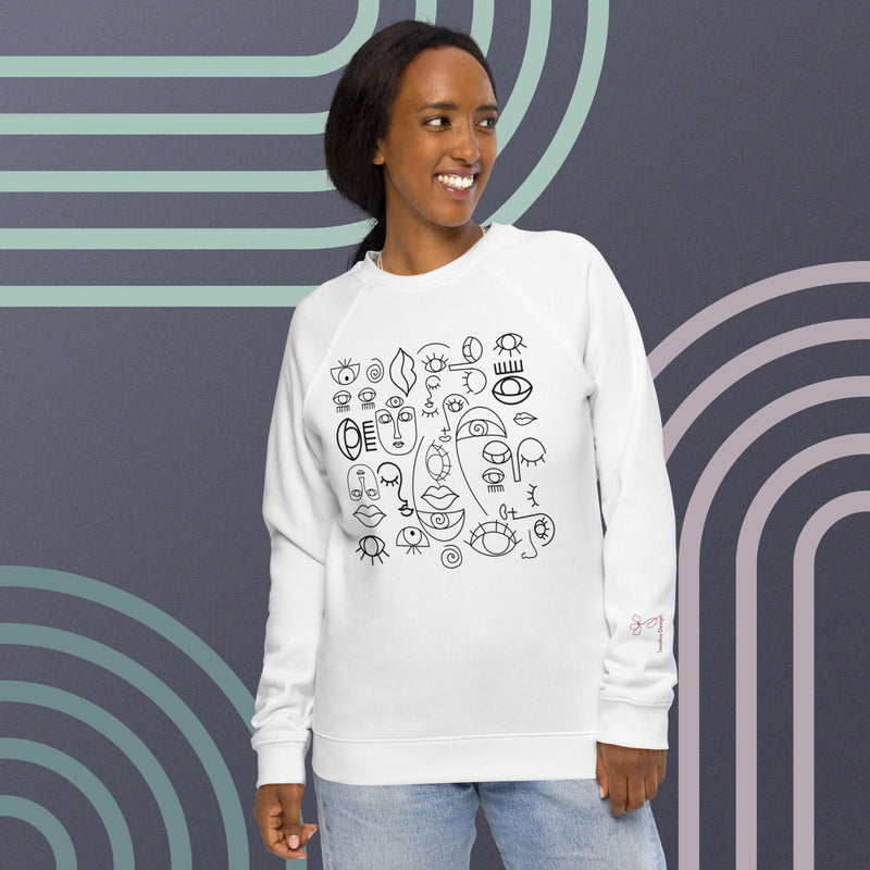 Unisex organic raglan sweatshirt