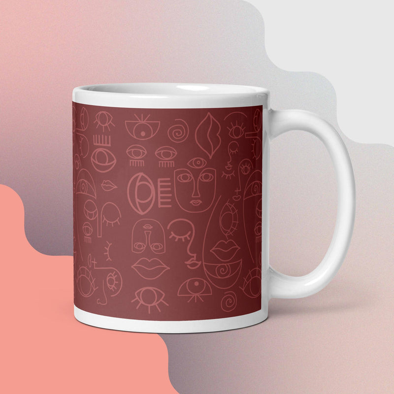 White glossy mug