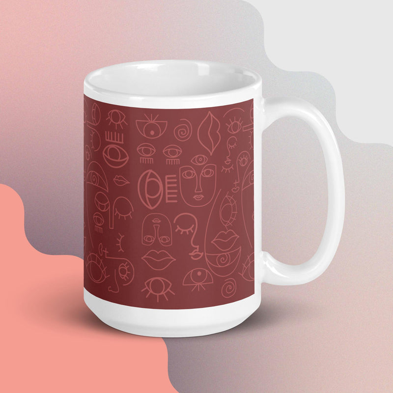 White glossy mug